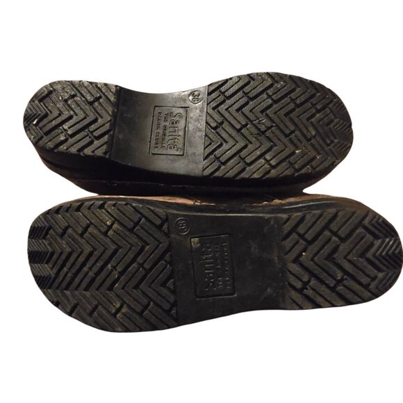 Sanita Clogs Brown Leather Women Size 38 US 7 Work Distressed Danish - Picture 7 of 9